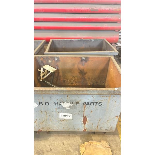 2 METAL SHOP BINS WITH SPARE PARTS & SCRAP METAL *CONTENTS INCLUDED*