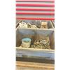Image 2 : 2 METAL SHOP BINS WITH SPARE PARTS & SCRAP METAL *CONTENTS INCLUDED*