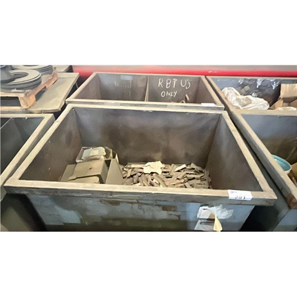 2 METAL SHOP BINS WITH SPARE PARTS & SCRAP METAL *CONTENTS INCLUDED*
