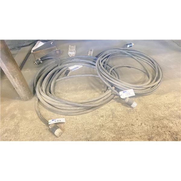2 HEAVY GAUGE MACHINE POWER CORDS APPROX 50' EACH