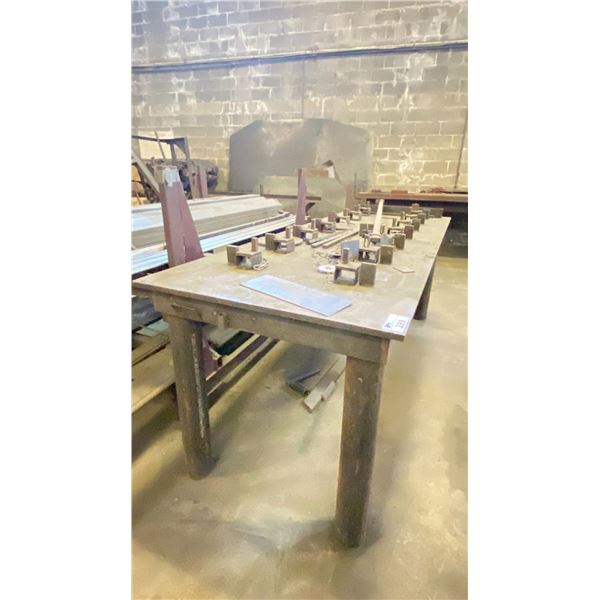 INDUSTRIAL METAL SHOP/WELDERS TABLE WITH CONTENTS