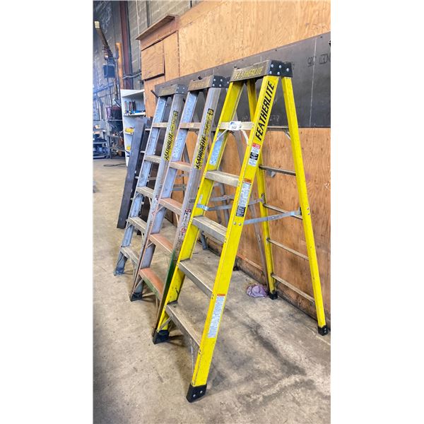 GROUP OF 3 - 6' FEATHERLITE STEP LADDERS