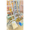Image 3 : GROUP OF 5 ASSORTED STEP LADDERS, RIGID SHOP VAC, FAN, EXTENSION CORD, TOOLBOX, 2 BROOMS & 1 BARN