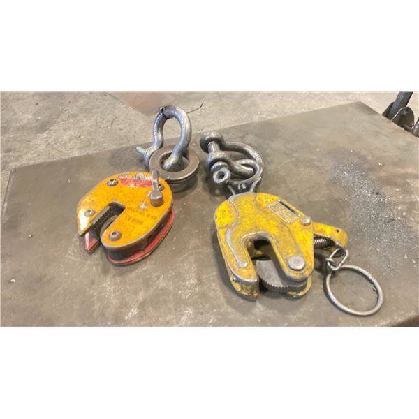 PAIR OF STEEL PLATE GRABBERS 1 TON CAPACITY & 5 TON CAPACITY 4