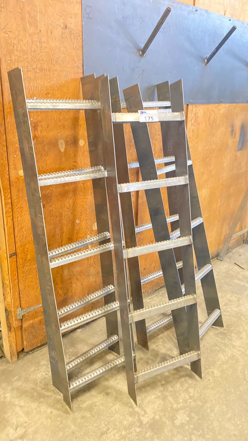 GROUP OF 5 FABRICATED STEEL 5 RUNG LADDERS - Able Auctions
