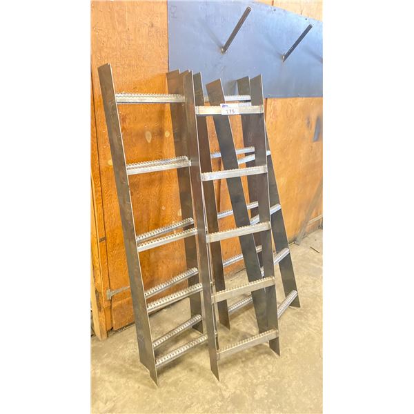 GROUP OF 5 FABRICATED STEEL 5 RUNG LADDERS