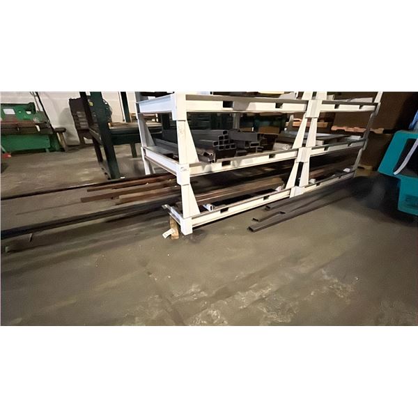 4 SECTIONS OF INDUSTRIAL MATERIAL RACKING APPROX (29"H X 84"L X 64"D ) PER SECTION WITH ASSORTED