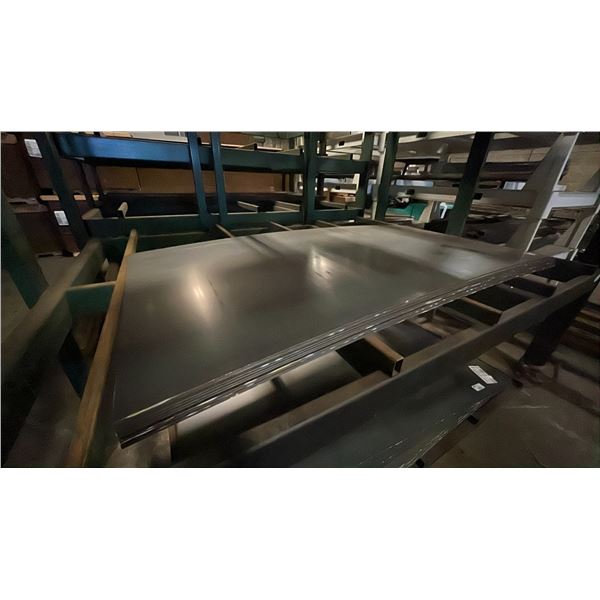 STACK OF APPROX 13 SHEETS OF FABRICATING STEEL APPROX 96"L X 48"W X 3/16" THICK