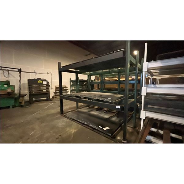 INDUSTRIAL 3 TIER HEAVY DUTY MATERIAL RACKING APPROX 9'H X 11'L X 7.5'D