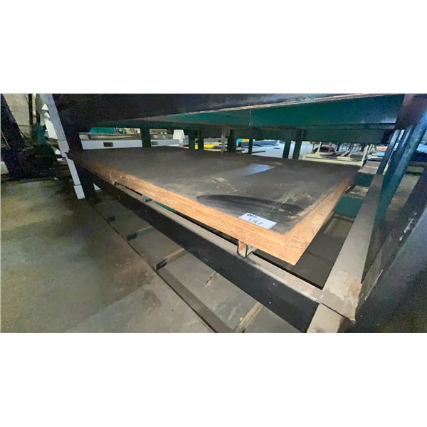 STACK OF APPROX 25 SHEETS OF FABRICATING STEEL APPROX 10'L X 5.1' W X 1/8" THICK