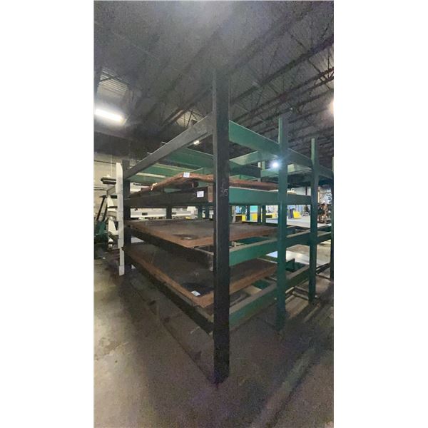 INDUSTRIAL 3 TIER HEAVY DUTY MATERIAL RACKING APPROX 9'H X 11'L X 7.5'D