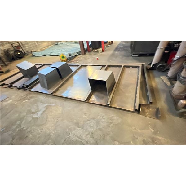 UNFINISHED ROLL ON ROLL OFF WASTE MANAGEMENT BIN PARTS APPROX 19' L X 7' W