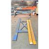 Image 1 : METAL 6' SAWHORSE, PAIR OF 6' FORK EXTENSIONS & MATERIAL HOLDER ATTACHMENT FOR FORKLIFT