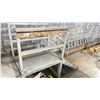 Image 1 : METAL SHOP STAIRS WITH PLATFORM ( PLATFORM HEIGHT MEASURES 38.5"H ) & 8' LADDER
