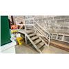 Image 2 : METAL SHOP STAIRS WITH PLATFORM ( PLATFORM HEIGHT MEASURES 38.5"H ) & 8' LADDER