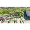 Image 4 : STEEL FRAME & ASSORTED LUMBER & 3 METAL SAW HORSES