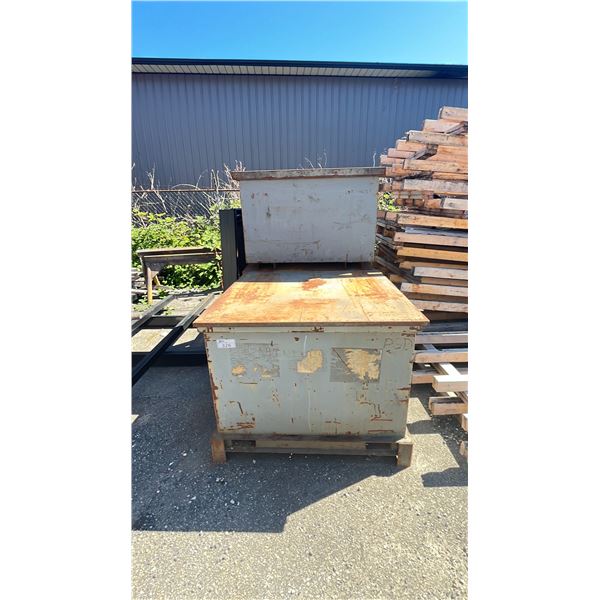 3 METAL SHOP BINS & DUMP BIN