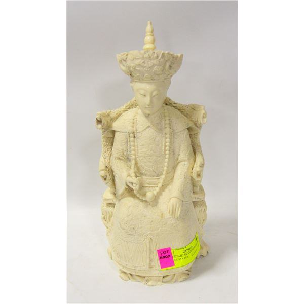 FINE DETAIL ASIAN EMPRESS ON THRONE STATUE