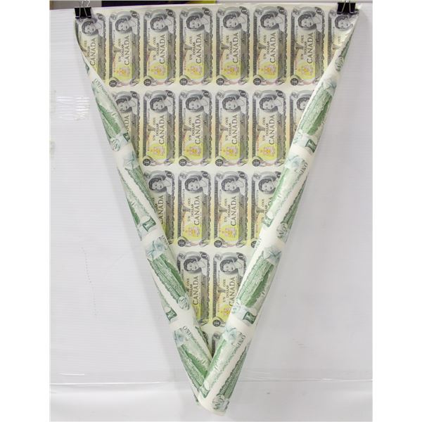 LARGE UNCUT SHEET OF 1973 CANADA $1 BILLS