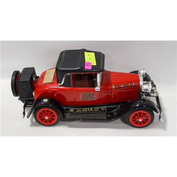 LARGE MIDEL A FIRE CHIEF JIM BEAM CAR DECANTER