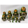 Image 1 : LARGE HAND PAINTED RUSSIAN NESTING DOLL SET