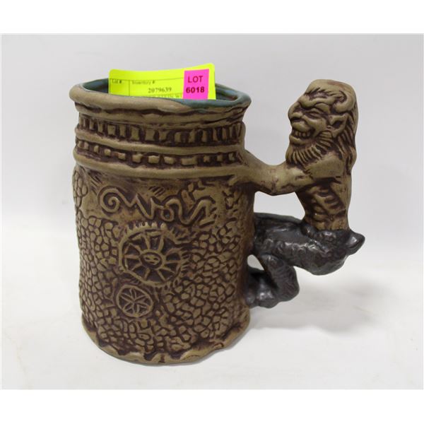 1971 FAUN BEER STEIN WITH NAKED LADY INSIDE CUP