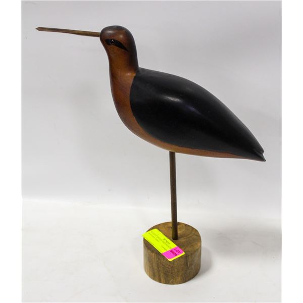 HAND CARVED AND PAINTED WOODEN BIRD