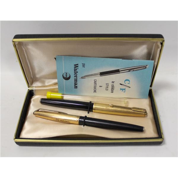 1950S WATERMANS FOUNTAIN PEN SET WITH CASE