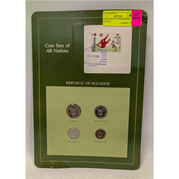 VINTAGE SET OF COINS FROM EQUADOR