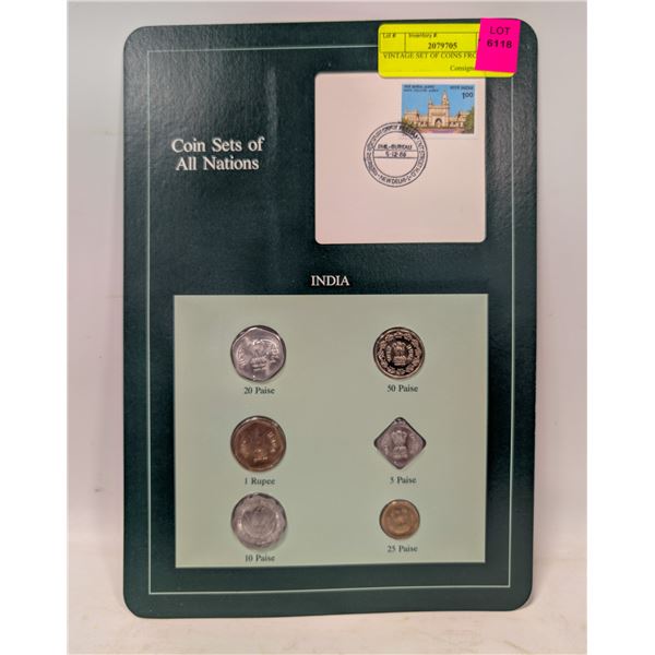 VINTAGE SET OF COINS FROM INDIA