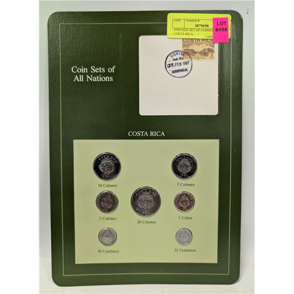 VINTAGE SET OF COINS FROM COSTA RICA