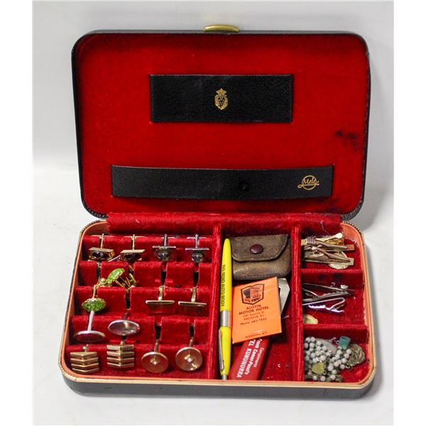 1950S MENS ACCESSORY BOX FULL W CONTENTS