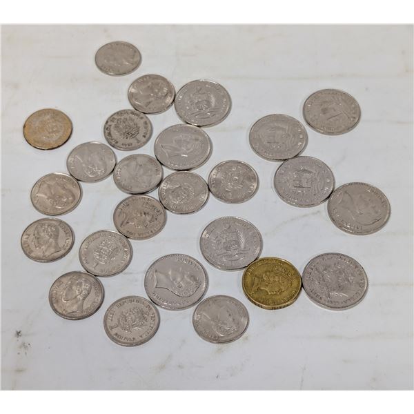 LOT OF 25 ASSORTED WORLD COINS