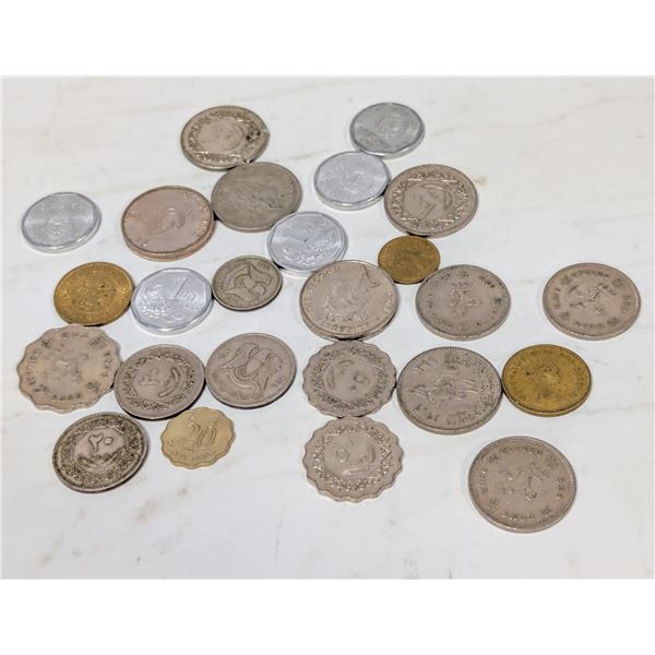 LOT OF 25 ASSORTED WORLD COINS