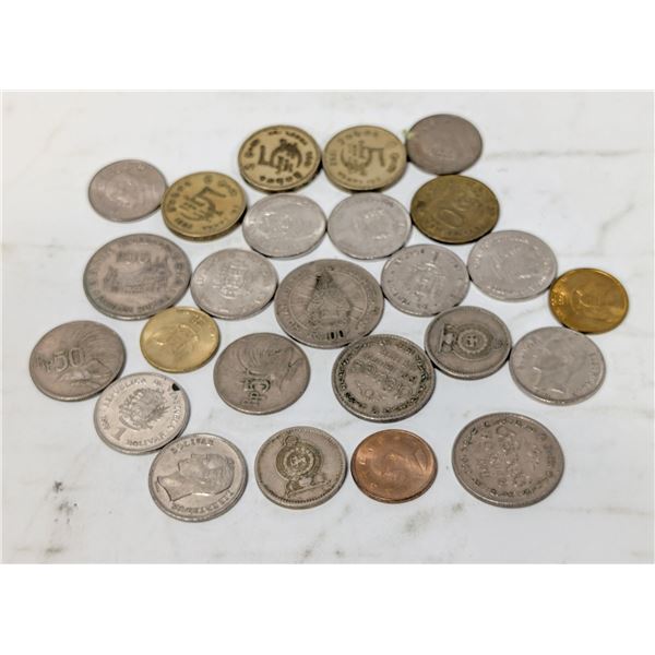 LOT OF 25 ASSORTED WORLD COINS
