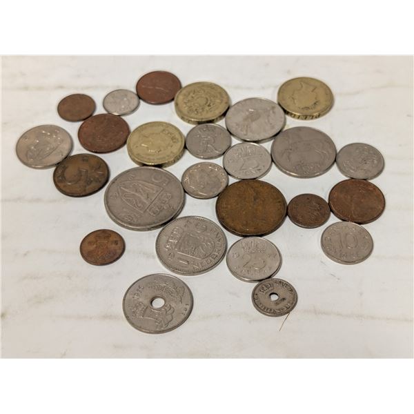 LOT OF 25 ASSORTED WORLD COINS