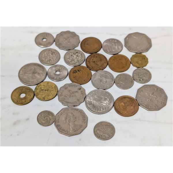 LOT OF 25 ASSORTED WORLD COINS