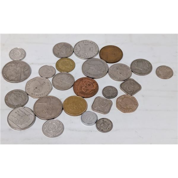 LOT OF 25 ASSORTED WORLD COINS