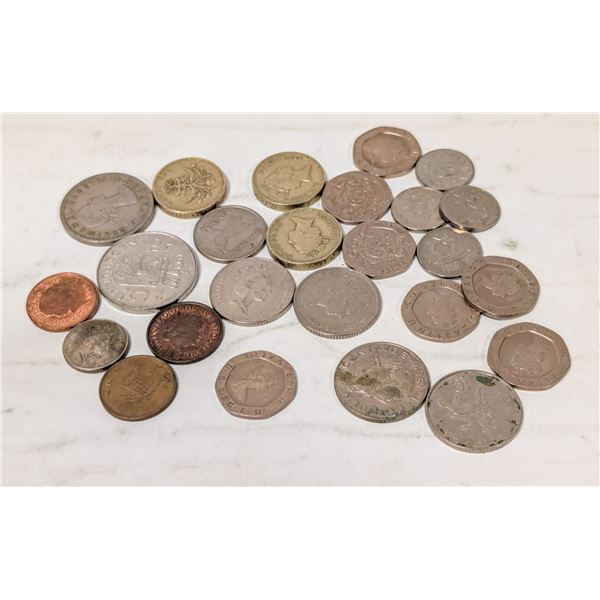 LOT OF 25 ASSORTED WORLD COINS