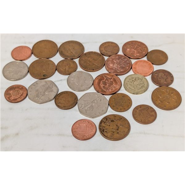 LOT OF 25 ASSORTED WORLD COINS