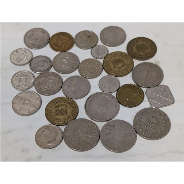 LOT OF 25 ASSORTED WORLD COINS
