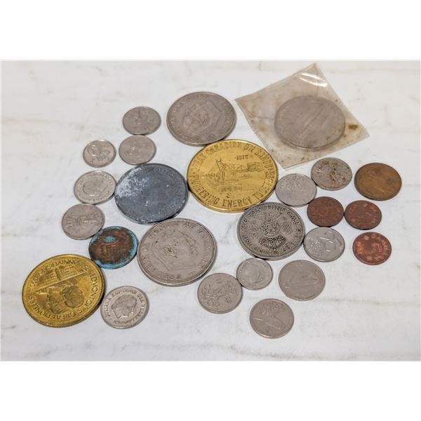 LOT OF 25 ASSORTED WORLD COINS