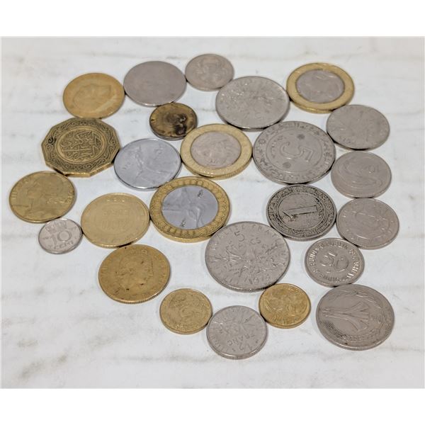 LOT OF 25 ASSORTED WORLD COINS
