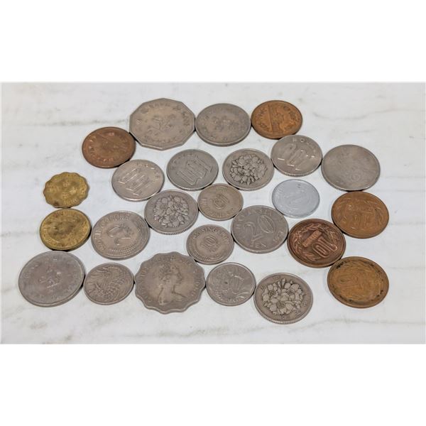 LOT OF 25 ASSORTED WORLD COINS