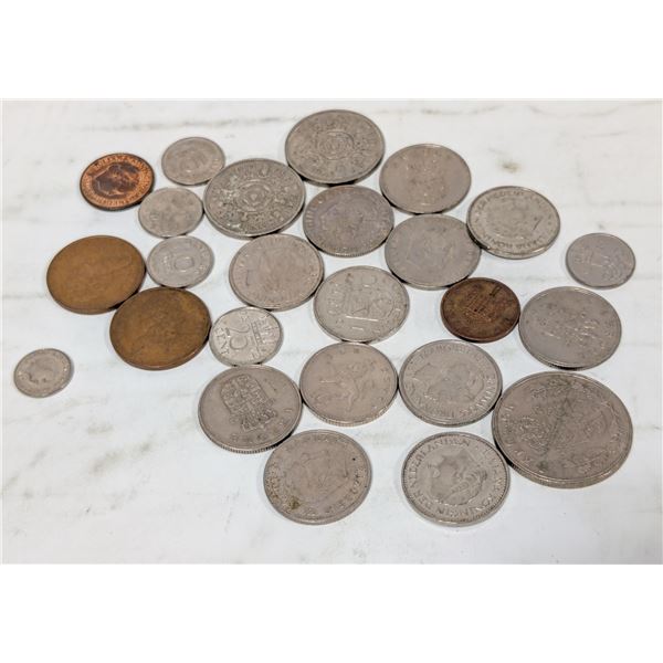 LOT OF 25 ASSORTED WORLD COINS