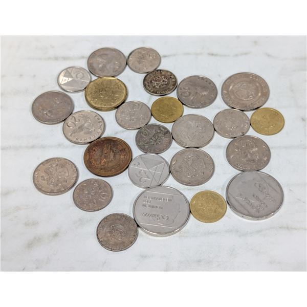 LOT OF 25 ASSORTED WORLD COINS