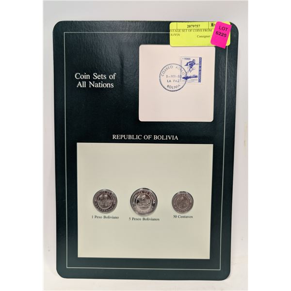 VINTAGE SET OF COINS FROM BOLIVIA