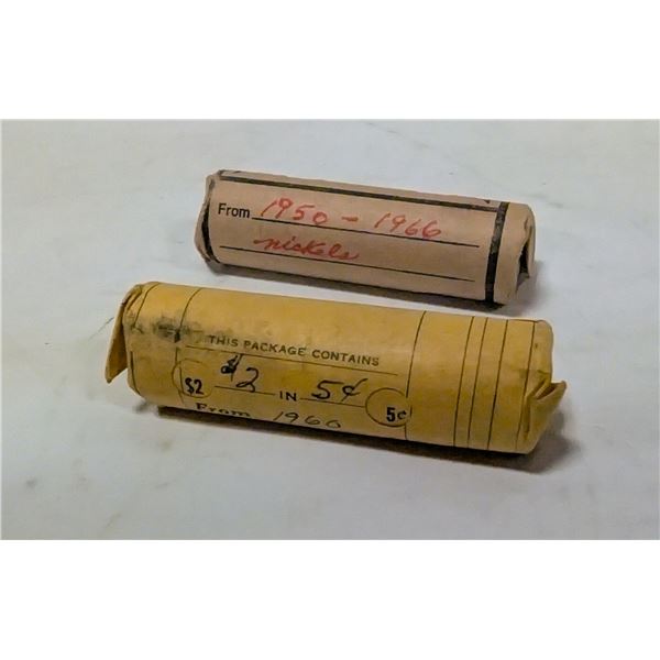 TWO ROLLS VINTAGE CANADA NICKELS