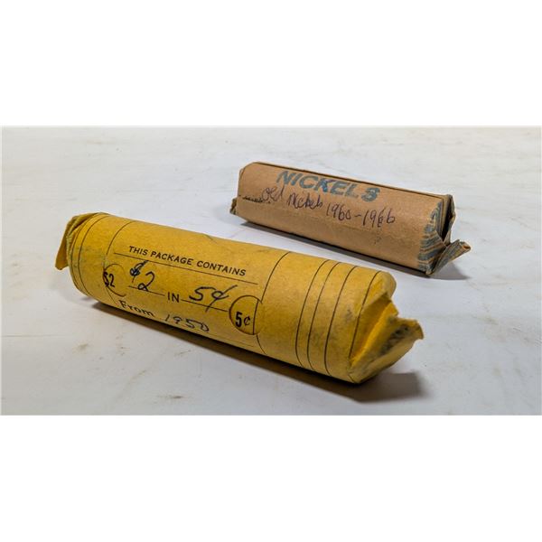 TWO ROLLS VINTAGE CANADA NICKELS