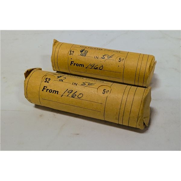 TWO ROLLS VINTAGE CANADA NICKELS
